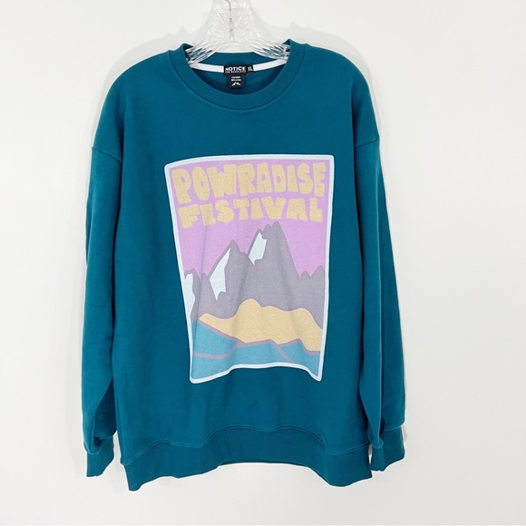 Notice The Reckless Retro Powradise Festival Graphic Sweatshirt Pullover - Picture 1 of 6